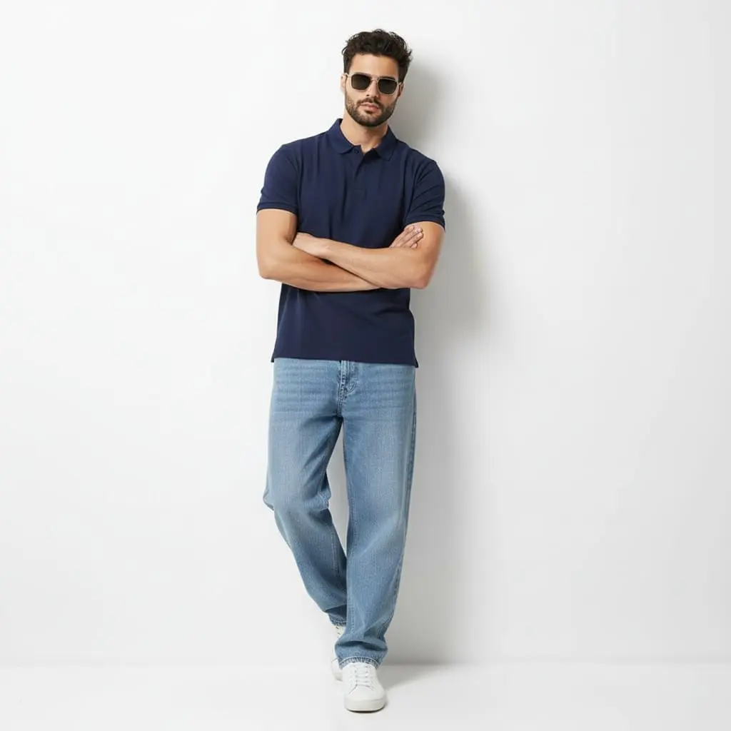 Navy Unisex Polo T-Shirt
