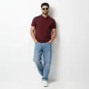Maroon Unisex Polo T-Shirt