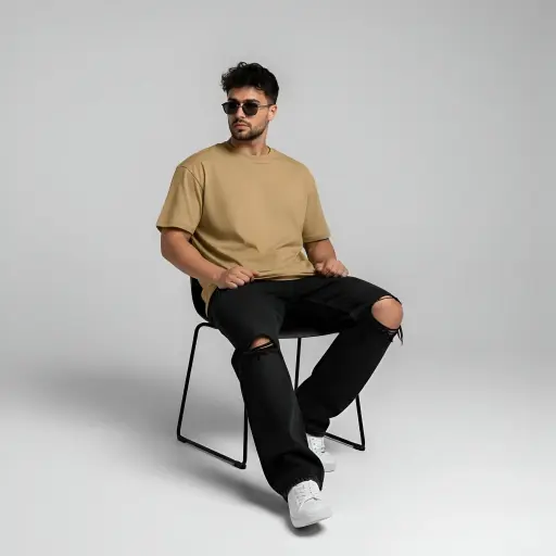 Beige Unisex Oversized T-Shirt