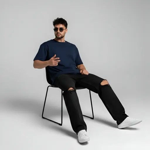 Navy Unisex Oversized T-Shirt