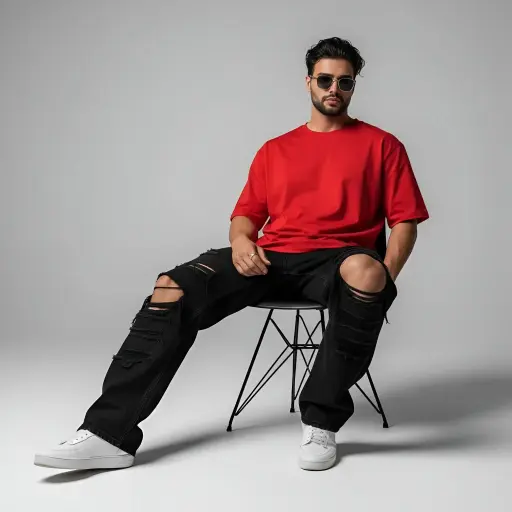 Red Unisex Oversized T-Shirt
