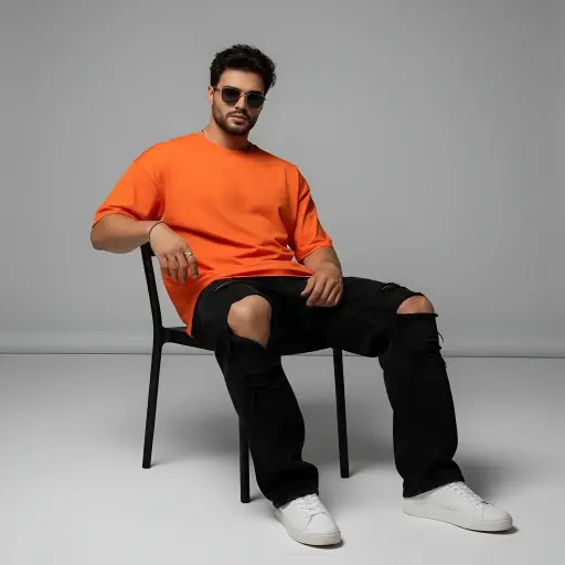 Orange Unisex Oversized T-Shirt 