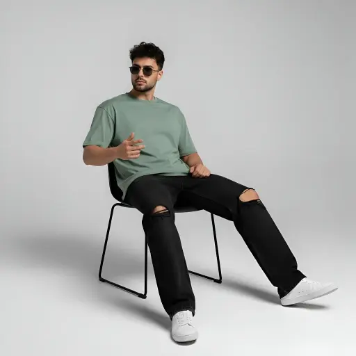 Sage-Green Unisex Oversized T-Shirt 