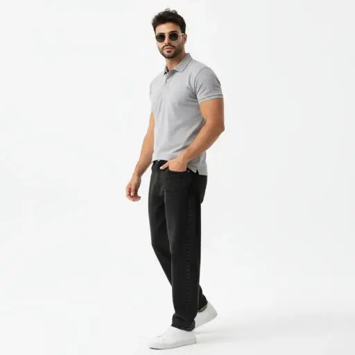 Grey Unisex Polo T-Shirt 