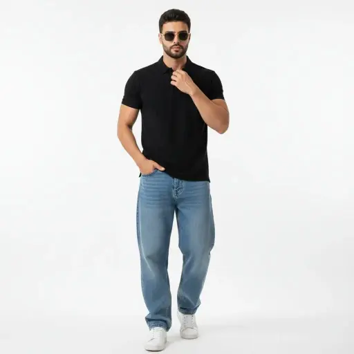 Black Unisex Polo T-Shirt 