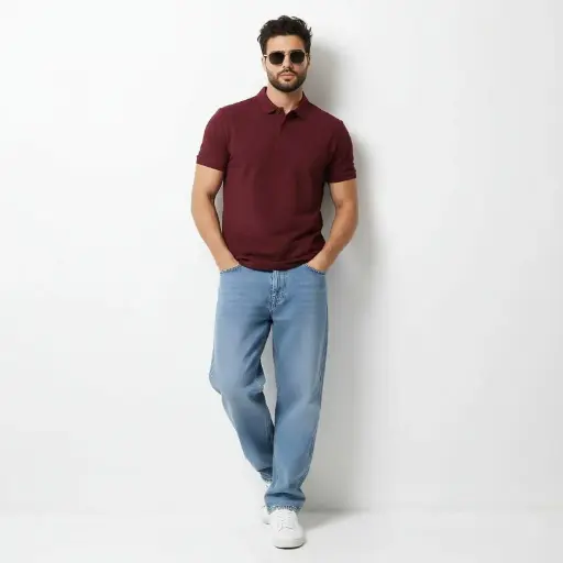 Maroon Unisex Polo T-Shirt