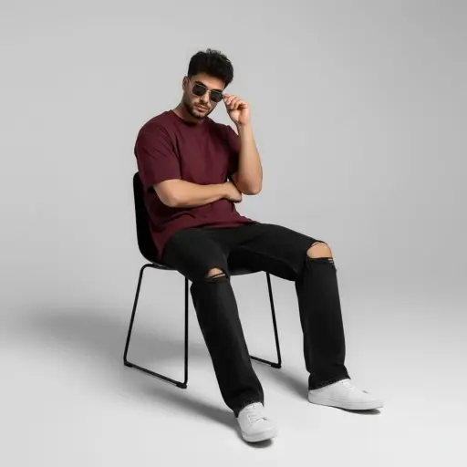 Maroon Unisex Oversized T-Shirt